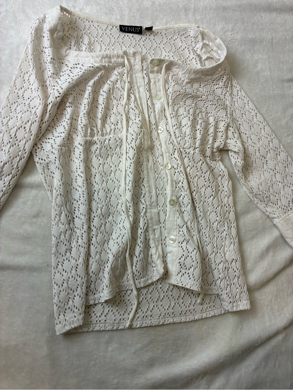 VENUS White Eyelet Lace Top